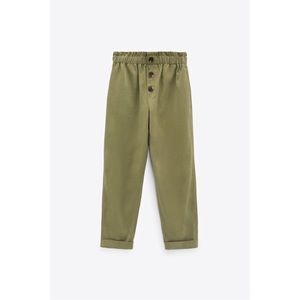Zara Army Green Paperbag Trousers